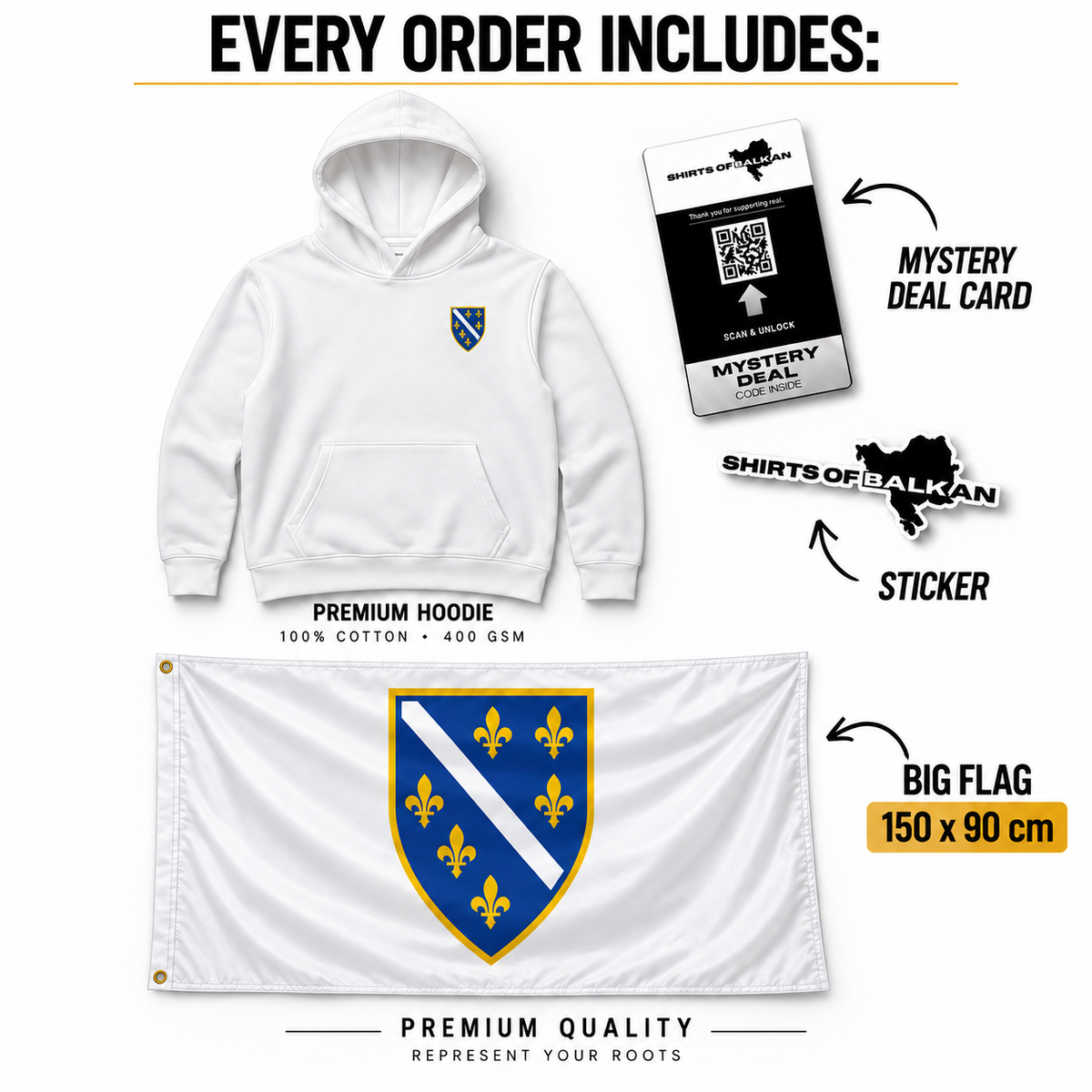 Premium Bosnia | Unisex White
