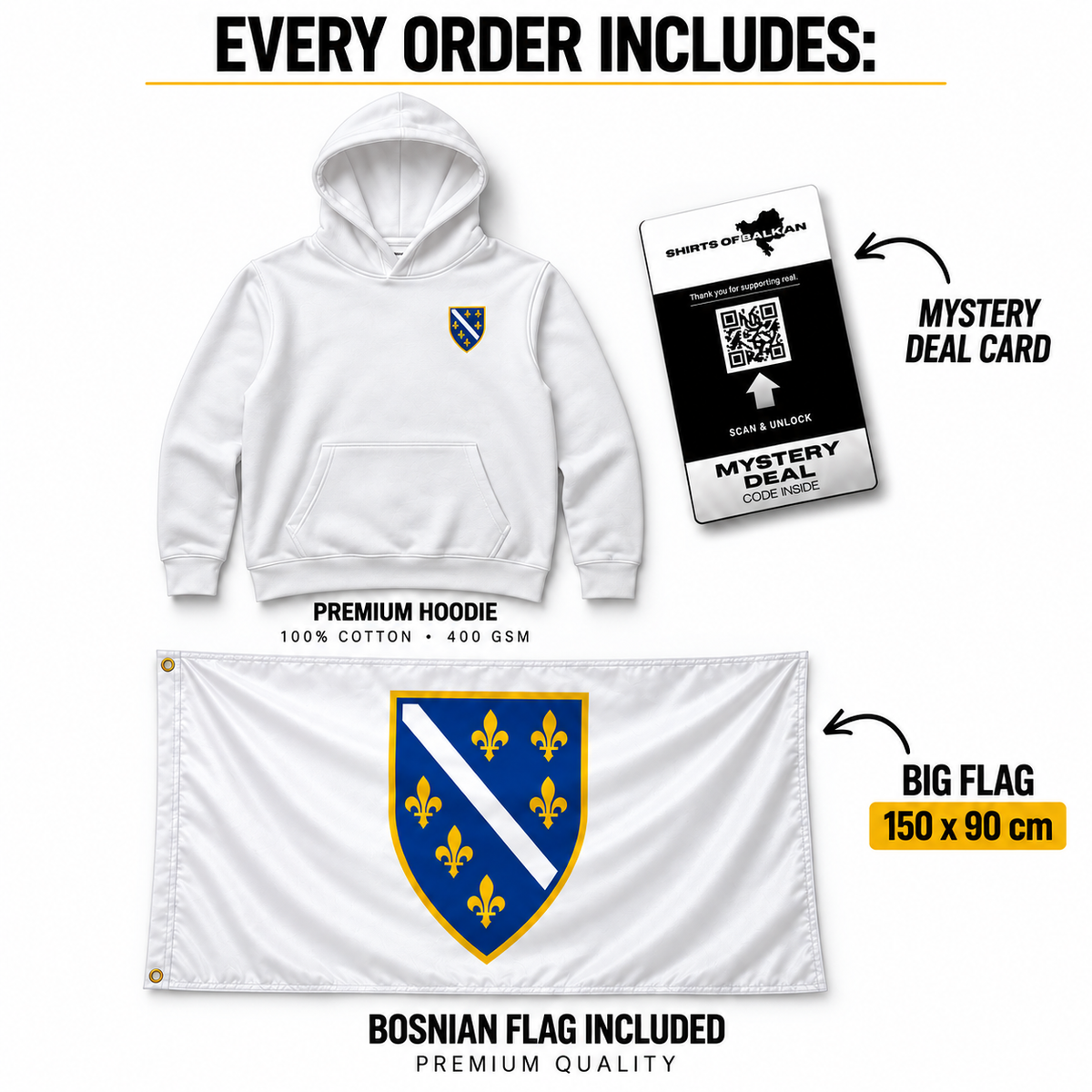 Premium Bosnia | Unisex White